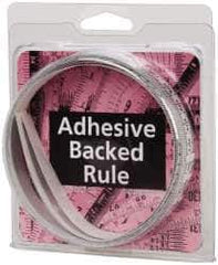 Made in USA - 3 m Long x 1/2 Inch Wide, 1/16 Inch Graduation, White, Mylar Adhesive Tape Measure - Reads Right to Left, Horizontal Scale - Eagle Tool & Supply