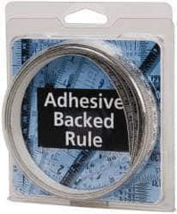 Made in USA - 4 m Long x 1/2 Inch Wide, 1/16 Inch Graduation, White, Mylar Adhesive Tape Measure - Reads Left to Right, Horizontal Scale - Eagle Tool & Supply