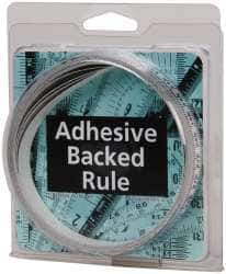 Made in USA - 4 m Long x 1/2 Inch Wide, 1/16 Inch Graduation, White, Mylar Adhesive Tape Measure - Reads Right to Left, Horizontal Scale - Eagle Tool & Supply