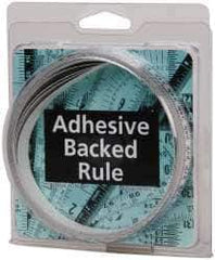 Made in USA - 4 m Long x 1/2 Inch Wide, 1/16 Inch Graduation, White, Mylar Adhesive Tape Measure - Reads Right to Left, Horizontal Scale - Eagle Tool & Supply
