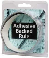 Made in USA - 3 Ft. Long x 1-1/4 Inch Wide, 1/16 Inch Graduation, Silver, Mylar Adhesive Tape Measure - Reads Bottom to Top, Vertical Rules - Eagle Tool & Supply