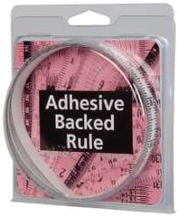 Made in USA - 6 Ft. Long x 1/2 Inch Wide, 1/16 Inch Graduation, Clear, Mylar Adhesive Tape Measure - Reads Bottom to Top, Vertical Rules - Eagle Tool & Supply