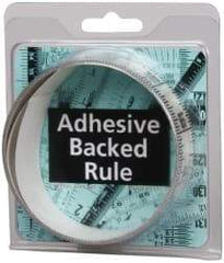 Made in USA - 6 Ft. Long x 1-1/4 Inch Wide, 1/16 Inch Graduation, Clear, Mylar Adhesive Tape Measure - Reads Bottom to Top, Vertical Rules - Eagle Tool & Supply