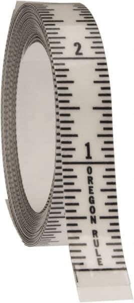 Made in USA - 9 Ft. Long x 1/2 Inch Wide, 1/16 Inch Graduation, Clear, Mylar Adhesive Tape Measure - Reads Top to Bottom, Vertical Rules - Eagle Tool & Supply