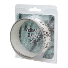Made in USA - 9 Ft. Long x 1-1/4 Inch Wide, 1/16 Inch Graduation, Clear, Mylar Adhesive Tape Measure - Reads Bottom to Top, Vertical Rules - Eagle Tool & Supply