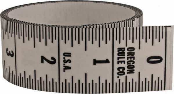Made in USA - 9 Ft. Long x 1-1/4 Inch Wide, 1/16 Inch Graduation, Clear, Mylar Adhesive Tape Measure - Reads Top to Bottom, Vertical Rules - Eagle Tool & Supply