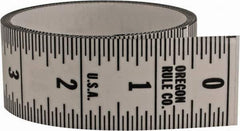 Made in USA - 9 Ft. Long x 1-1/4 Inch Wide, 1/16 Inch Graduation, Clear, Mylar Adhesive Tape Measure - Reads Top to Bottom, Vertical Rules - Eagle Tool & Supply