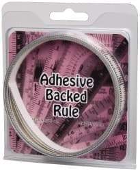 Made in USA - 12 Ft. Long x 1/2 Inch Wide, 1/16 Inch Graduation, Clear, Mylar Adhesive Tape Measure - Reads Top to Bottom, Vertical Rules - Eagle Tool & Supply