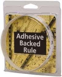 Made in USA - 3 Ft. Long x 1/2 Inch Wide, 1/10 Inch Graduation, White, Mylar Adhesive Tape Measure - Reads Bottom to Top, Vertical Rules - Eagle Tool & Supply