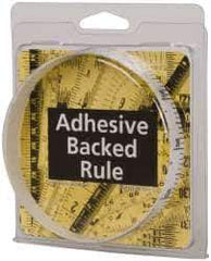 Made in USA - 3 Ft. Long x 1/2 Inch Wide, 1/10 Inch Graduation, White, Mylar Adhesive Tape Measure - Reads Bottom to Top, Vertical Rules - Eagle Tool & Supply