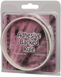 Made in USA - 6 Ft. Long x 1/2 Inch Wide, 1/10 Inch Graduation, White, Mylar Adhesive Tape Measure - Reads Bottom to Top, Vertical Rules - Eagle Tool & Supply