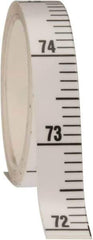 Made in USA - 9 Ft. Long x 1/2 Inch Wide, 1/10 Inch Graduation, White, Mylar Adhesive Tape Measure - Reads Bottom to Top, Vertical Rules - Eagle Tool & Supply