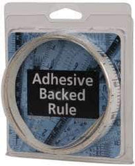 Made in USA - 9 Ft. Long x 1/2 Inch Wide, 1/10 Inch Graduation, White, Mylar Adhesive Tape Measure - Reads Top to Bottom, Vertical Rules - Eagle Tool & Supply