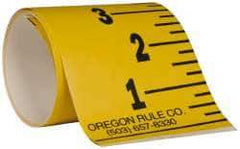 Made in USA - 4 Ft. Long x 3 Inch Wide, 1/4 Inch Graduation, Yellow, Mylar Adhesive Tape Measure - Reads Bottom to Top, Vertical Rules - Eagle Tool & Supply