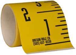 Made in USA - 6 Ft. Long x 3 Inch Wide, 1/4 Inch Graduation, Yellow, Mylar Adhesive Tape Measure - Reads Bottom to Top, Vertical Rules - Eagle Tool & Supply