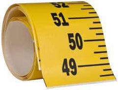 Made in USA - 8 Ft. Long x 3 Inch Wide, 1/4 Inch Graduation, Yellow, Mylar Adhesive Tape Measure - Reads Bottom to Top, Vertical Rules - Eagle Tool & Supply