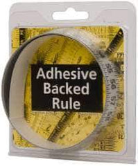 Made in USA - 3 Ft. Long x 1 Inch Wide, 1/8 Inch Graduation, Silver, Mylar Adhesive Tape Measure - Reads Left to Right, Horizontal-Half Scale - Eagle Tool & Supply