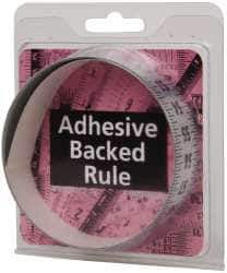Made in USA - 3 Ft. Long x 1 Inch Wide, 1/8 Inch Graduation, Silver, Mylar Adhesive Tape Measure - Reads Bottom to Top, Vertical-Half Scale - Eagle Tool & Supply