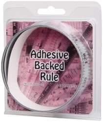 Made in USA - 6 Ft. Long x 1 Inch Wide, 1/8 Inch Graduation, Silver, Mylar Adhesive Tape Measure - Reads Right to Left, Horizontal-Half Scale - Eagle Tool & Supply