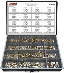 Value Collection - 1/4-20 to 3/4-16 Thread, 765 Piece Alloy Steel Nut Assortment - Grade 8 - Eagle Tool & Supply