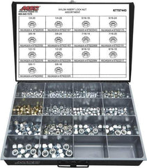 Value Collection - 1/4-20 to 5/8-18 Thread, 435 Piece Steel Nut Assortment - Grade 2 - Eagle Tool & Supply