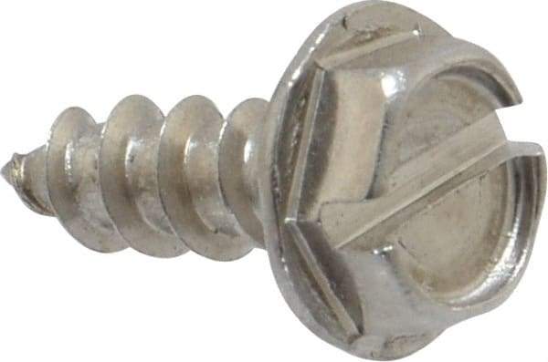 Value Collection - #10 Hex Washer Head Slotted Sheet Metal Screw - Stainless Steel, 1/2" Length Under Head, Grade 18-8 - Eagle Tool & Supply