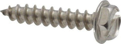 Value Collection - #10 Hex Washer Head Slotted Sheet Metal Screw - Stainless Steel, 1" Length Under Head, Grade 18-8 - Eagle Tool & Supply