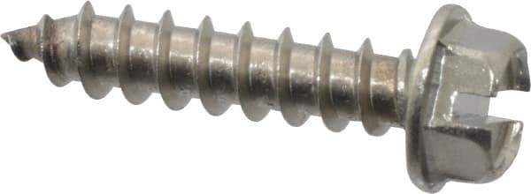 Value Collection - #12 Hex Washer Head Slotted Sheet Metal Screw - Stainless Steel, 1" Length Under Head, Grade 18-8 - Eagle Tool & Supply