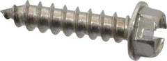 Value Collection - #12 Hex Washer Head Slotted Sheet Metal Screw - Stainless Steel, 1" Length Under Head, Grade 18-8 - Eagle Tool & Supply
