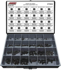 Value Collection - 555 Piece, #6-32 to 1/2-13, Alloy Steel Set Screw Assortment - Hex Head, Hex Socket Drive, 1/8 to 3/4" Long - Eagle Tool & Supply
