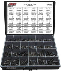 Value Collection - 375 Piece Alloy Steel Socket Head Cap Screws - 1/4-20 to 5/8-11 Thread - Eagle Tool & Supply