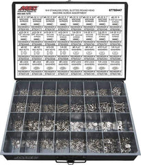 Value Collection - 2,200 Piece, #6-32 to 1/4-20, Stainless Steel Machine Screw Assortment - Round Head, Slotted Drive, 1/2 to 2" Long, Grade 18-8 - Eagle Tool & Supply