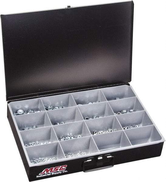 Value Collection - M4x0.7 to M16x2 Thread, 665 Piece Steel Nut Assortment - Grade 2 - Eagle Tool & Supply