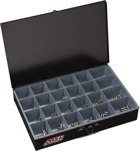 Value Collection - 210 Piece, M4x5.00 to M10x25.00, Stainless Steel Set Screw Assortment - Hex Head, Hex Socket Drive, 5 to 25mm Long, Grade 18-8 - Eagle Tool & Supply