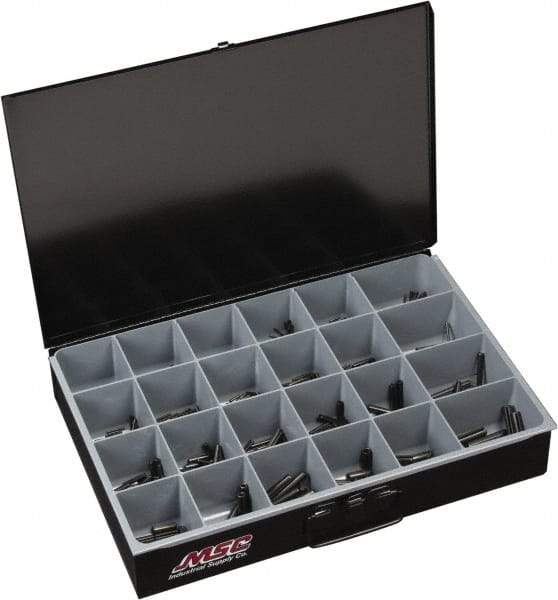 Value Collection - 755 Piece, 1/16 to 3/8" Pin Diam, Spring Pin Assortment - 1/2 to 2" Long, Grade 2 Steel - Eagle Tool & Supply