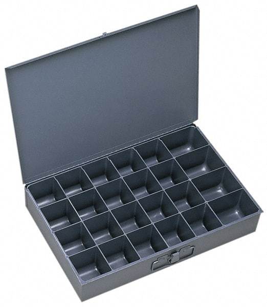 Durham - 1 Drawer, 24 Compartment, Small Parts Assortment Storage Drawer - 12" Deep x 18-1/2" Wide - Eagle Tool & Supply