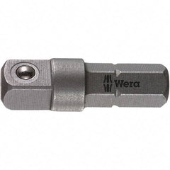 Wera - Socket Adapters & Universal Joints Type: Square-Drive to Hex Bit Adapter Male Size: 1/4 - Eagle Tool & Supply