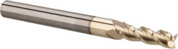 ProMax - 5/32", 1/2" LOC, 3/16" Shank Diam, 2" OAL, 3 Flute, Solid Carbide Square End Mill - Single End, ZrN Finish, Spiral Flute, 40° Helix, Right Hand Cut, Right Hand Flute, Series 109 - Eagle Tool & Supply