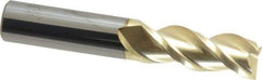ProMax - 1/2", 1-1/4" LOC, 1/2" Shank Diam, 3" OAL, 3 Flute, Solid Carbide Square End Mill - Single End, ZrN Finish, Spiral Flute, 40° Helix, Right Hand Cut, Right Hand Flute, Series 109 - Eagle Tool & Supply