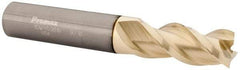 ProMax - 9/16", 1-1/4" LOC, 9/16" Shank Diam, 3-1/2" OAL, 3 Flute, Solid Carbide Square End Mill - Single End, ZrN Finish, Spiral Flute, 40° Helix, Right Hand Cut, Right Hand Flute, Series 109 - Eagle Tool & Supply