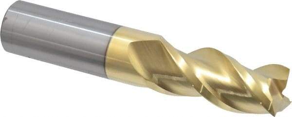 ProMax - 3/4", 1-5/8" LOC, 3/4" Shank Diam, 4" OAL, 3 Flute, Solid Carbide Square End Mill - Single End, ZrN Finish, Spiral Flute, 40° Helix, Right Hand Cut, Right Hand Flute, Series 109 - Eagle Tool & Supply