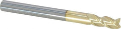 ProMax - 3/16", 3/8" LOC, 3/16" Shank Diam, 2" OAL, 3 Flute, Solid Carbide Square End Mill - Single End, ZrN Finish, Spiral Flute, 40° Helix, Right Hand Cut, Right Hand Flute, Series 109 - Eagle Tool & Supply
