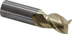ProMax - 3/4", 1" LOC, 3/4" Shank Diam, 3" OAL, 3 Flute, Solid Carbide Square End Mill - Single End, ZrN Finish, Spiral Flute, 40° Helix, Right Hand Cut, Right Hand Flute, Series 109 - Eagle Tool & Supply