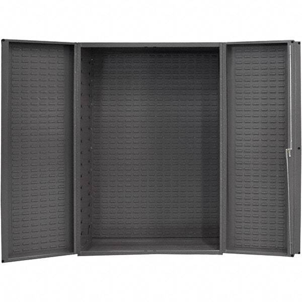 Durham - Locking Storage Cabinet - Steel, 48" Wide x 25" Deep x 72" High, Gray - Eagle Tool & Supply