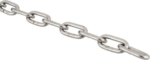 Campbell - 5/32" Welded Stainless Steel Chain - 410 Lb Capacity, Stainless Steel, Bright Finish - Eagle Tool & Supply