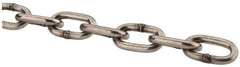 Campbell - 3/16" Welded Stainless Steel Chain - 1,200 Lb Capacity, Stainless Steel, Bright Finish - Eagle Tool & Supply