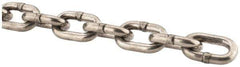 Campbell - 9/32" Welded Stainless Steel Chain - 2,000 Lb Capacity, Stainless Steel, Bright Finish - Eagle Tool & Supply