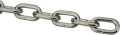 Peerless Chain - 5/16" Welded Proof Coil Chain - 1,900 Lb Capacity, Grade 30, Carbon Steel, Zinc Plated Finish - Eagle Tool & Supply