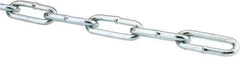 Campbell - #1 Welded Straight Link Coil Chain - 370 Lb Capacity, Steel, Zinc Plated Finish - Eagle Tool & Supply