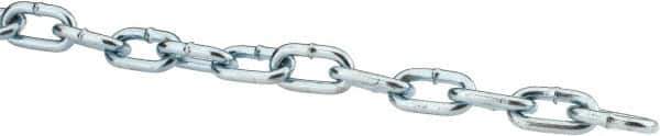 Campbell - #4 Welded Straight Link Machine Chain - 215 Lb Capacity, Steel, Zinc Plated Finish - Eagle Tool & Supply